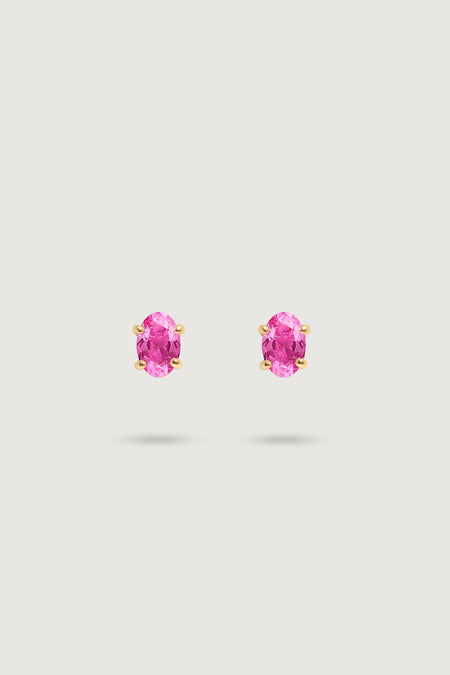 MIDI OVAL STUD PINK