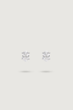 MIDI OVAL STUD WHITE
