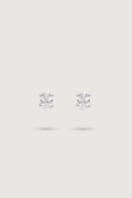 MIDI OVAL STUD WHITE