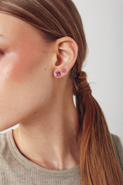 MIDI OVAL STUD PINK